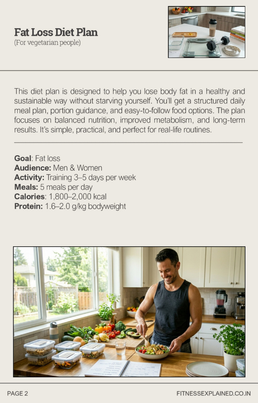 FAT LOSS DIET PLAN FOR VEGETARIANS - Image 3