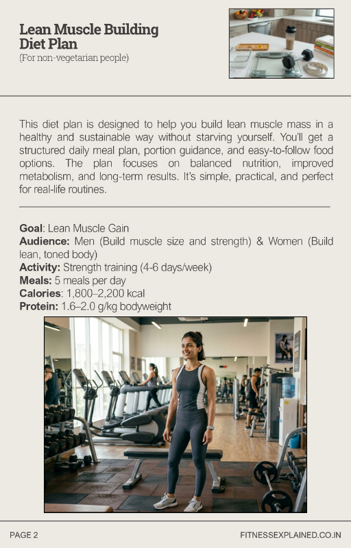 LEAN MUSCLE DIET PLAN FOR NON-VEGETARIANS - Image 3