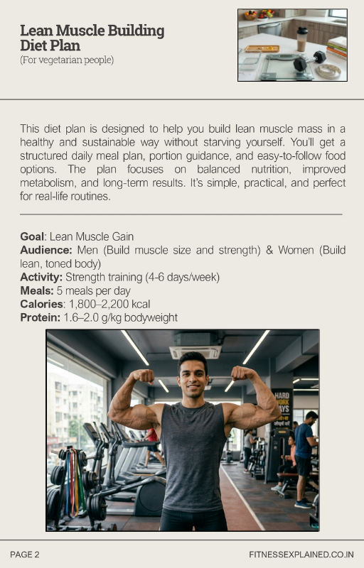 LEAN MUSCLE DIET PLAN FOR VEGETARIANS - Image 3